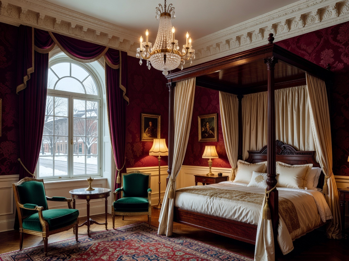 Luxurious heritage hotel room with classic elegant decor in Montreal